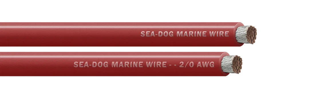 8021021 – SEA DOG Battery Cable, Without Terminal Red Positive 2/0 Gauge Tinned Copper Conductor 50 Foot Spool UL/ AB...